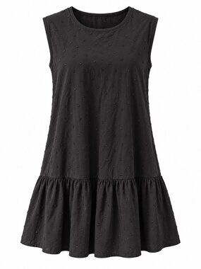 Zara Black Textured Dotted V Neck Peplum Top Women’s Size M